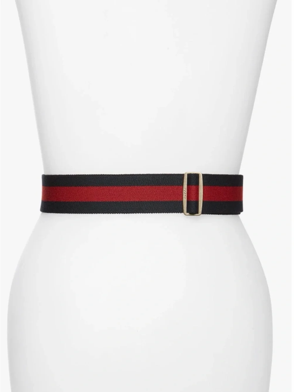 Gucci Black and Red Web GG Elastic Belt with Gold Double G - Picture 2 of 2